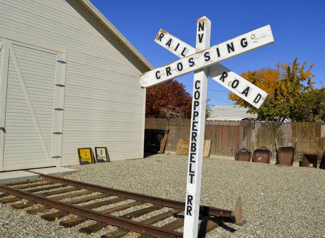 A sign at the Lyon County Museum in Yerington, recognizing the Nevada Copper Belt Railroad, which served the area in the first part of the 20th century, Wednesday, Oct. 23, 2013.